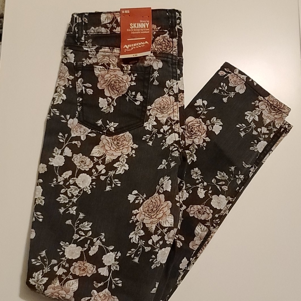 NWT Girl's Arizona Floral Jeans (E4) - Picture 1 of 5
